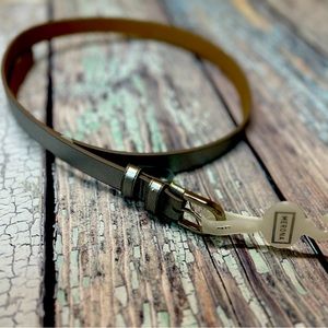 Womens  Merona Silver Leather 3/4” Silver Buckle SZ L.